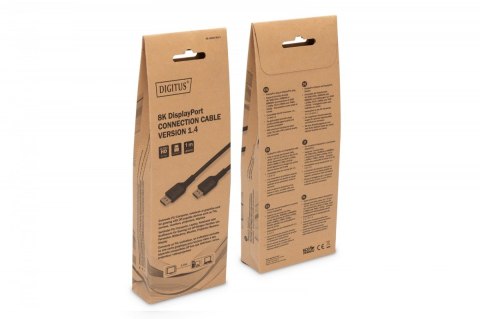 Kabel połączeniowy PREMIUM DisplayPort 8K60Hz UHD DP/DP M/M 1m Czarny
