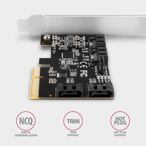 PCES-SA4X4 Kontroler PCIe 4x wewnętrzny port SATA 6G, ASM1164, SP & LP PCES-SA4X4 Kontroler PCIe 4x wewnętrzny port SATA 6G, ASM1164, SP & LP