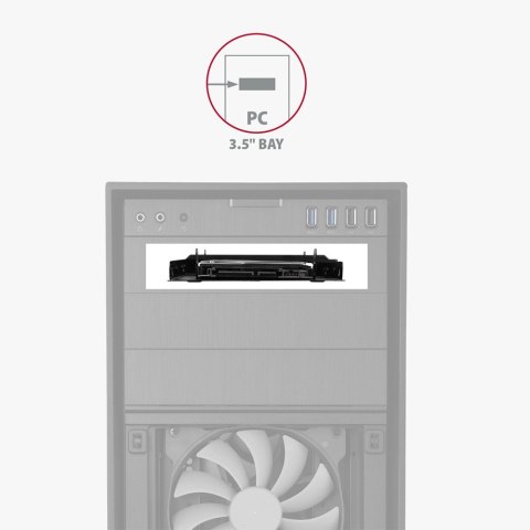 RHD-P25 Ramka metalowa do montażu 2x 2.5" HDD w pozycji 3.5" lub pozycji PCI Czarna
