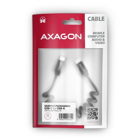 BUCM-CM20TB Kabel Twister USB-C - USB-C, 1.1m USB2.0 3A ALU, czarny