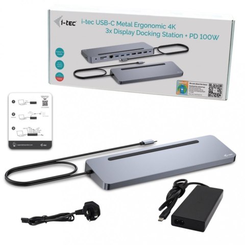 Stacja dokująca USB-C Metal Ergonomic 4K 3x Display Docking Station PD 100W Stacja dokująca USB-C Metal Ergonomic 4K 3x Display Docking Station PD 100W