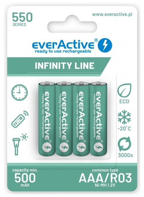 Akumulatory R03/AAA 550 mAH blister 4 szt. Infinity Line technologia ready to use Akumulatory R03/AAA 550 mAH blister 4 szt. Infinity Line technologia ready to use
