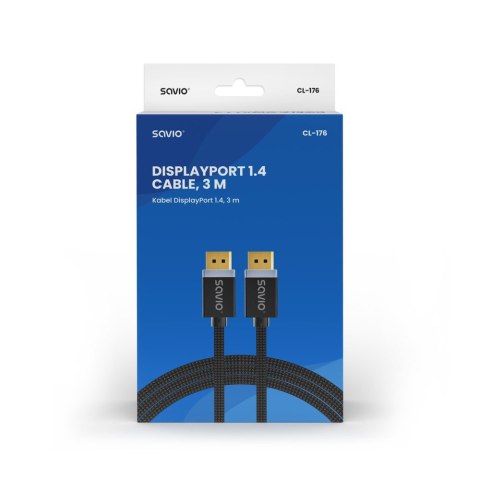 Kabel DP v1.4 (M), 8K/60Hz, FHD, 3 m, CL-176 Kabel DP v1.4 (M), 8K/60Hz, FHD, 3 m, CL-176
