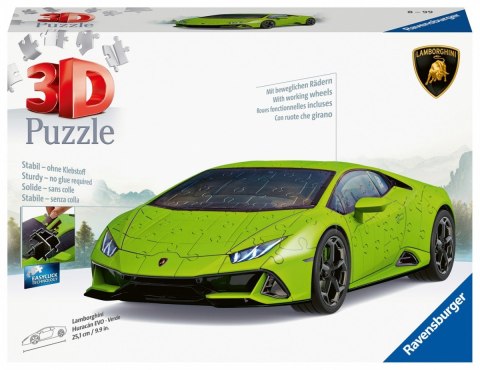 Puzzle 108 elementów 3D Pojazdy Lamborghini Huracan Evo Verde Puzzle 108 elementów 3D Pojazdy Lamborghini Huracan Evo Verde