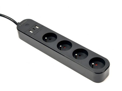 Inteligentna listwa Tuya 4xFR 2xUSB-A 1xUSB-C Czarna Inteligentna listwa Tuya 4xFR 2xUSB-A 1xUSB-C Czarna