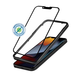 Szkło ochronne Anti-Bacterial 3D Armour Glass iPhone 16e / iPhone 14 / iPhone 13 / iPhone 13 Pro z ramką instalacyjną