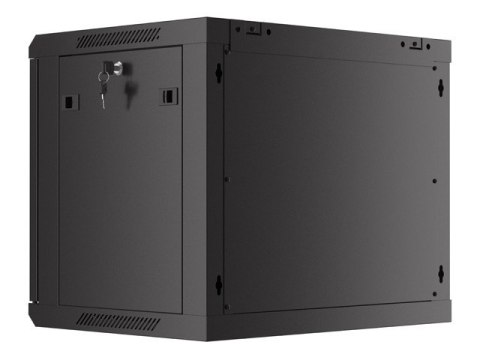 Szafa wisząca 19 cali 9U 600x450 drzwi perforowane (flat pack) czarna