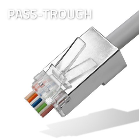 Wtyk przelotowy złącze RJ45 | CAT6 | FTP | Pass Through | Pozłacane styki | 100 sztuk Wtyk przelotowy złącze RJ45 | CAT6 | FTP | Pass Through | Pozłacane styki | 100 sztuk
