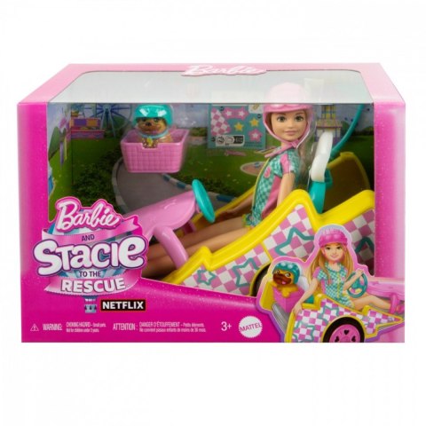 Lalka Barbie Stacie i pojazd filmowy Gokart Lalka Barbie Stacie i pojazd filmowy Gokart