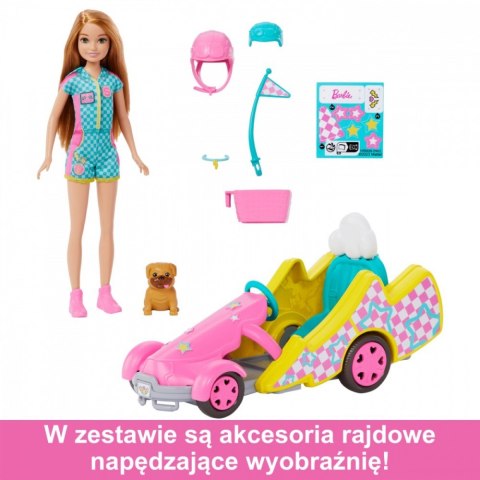 Lalka Barbie Stacie i pojazd filmowy Gokart Lalka Barbie Stacie i pojazd filmowy Gokart