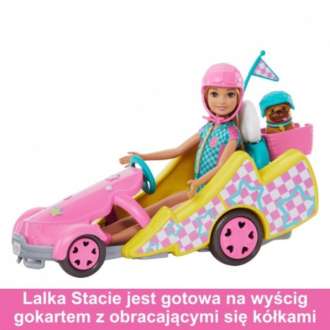 Lalka Barbie Stacie i pojazd filmowy Gokart Lalka Barbie Stacie i pojazd filmowy Gokart