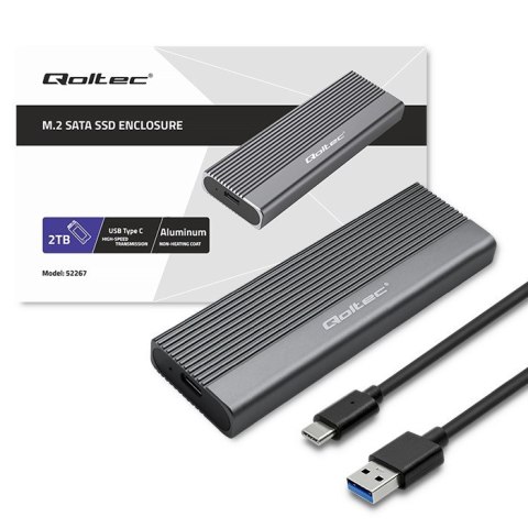 Obudowa | kieszeń na dysk SSD M.2 | SATA | NGFF | USB-C | Super speed 6Gb/s | 2TB | Szara Obudowa | kieszeń na dysk SSD M.2 | SATA | NGFF | USB-C | Super speed 6Gb/s | 2TB | Szara