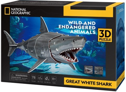 Puzzle 3D 78 elementów Żarłacz biały Puzzle 3D 78 elementów Żarłacz biały