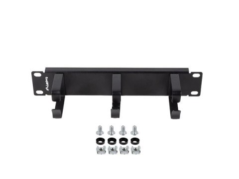 Organizer kabli 10 cali z 3 metalowymi uchwytami TYP B czarny Organizer kabli 10 cali z 3 metalowymi uchwytami TYP B czarny