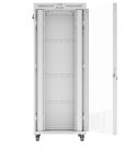 Szafa stojąca rack 19'' 42U 800x1000 szara drzwi szkalne flat pack