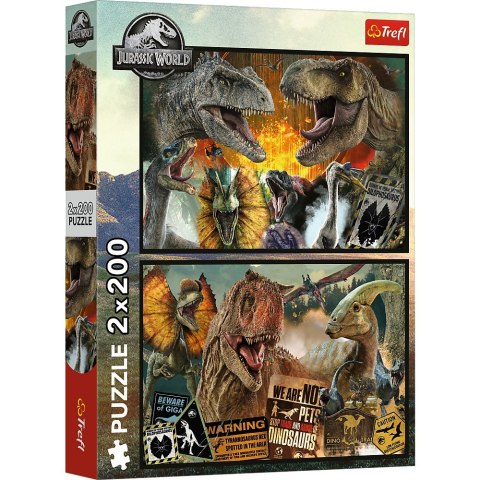 Puzzle 2x200 elementów Prehistoryczny świat Park Jurajski Puzzle 2x200 elementów Prehistoryczny świat Park Jurajski