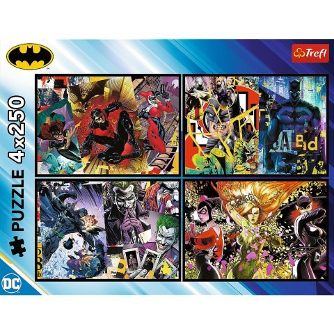 Puzzle 4x250 elementów Batman w akcji Puzzle 4x250 elementów Batman w akcji