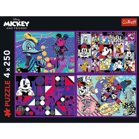 Puzzle 4x250 elementów Myszka Miki Puzzle 4x250 elementów Myszka Miki
