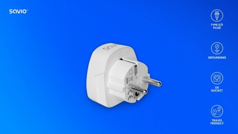 Adapter podróżny, gniazdo US wtyk EU AP-01 Adapter podróżny, gniazdo US wtyk EU AP-01