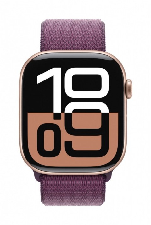 Watch Series 10 GPS, koperta 42 mm z aluminium w kolorze różowego złota z opaską sportową w kolorze dojrzałej śliwki Watch Series 10 GPS, koperta 42 mm z aluminium w kolorze różowego złota z opaską sportową w kolorze dojrzałej śliwki