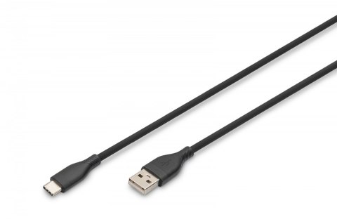 Kabel zasilający silikonowy USB-A - USB-C, USB 2.0 60W, 1m Czarny Kabel zasilający silikonowy USB-A - USB-C, USB 2.0 60W, 1m Czarny