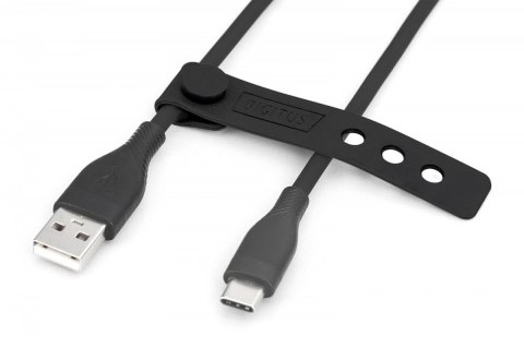 Kabel zasilający silikonowy USB-A - USB-C, USB 2.0 60W, 2m Czarny Kabel zasilający silikonowy USB-A - USB-C, USB 2.0 60W, 2m Czarny