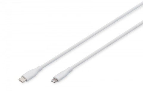 Kabel zasilający silikonowy USB-C - Lightning, USB 2.0 60W, certyfikat MFI, 1m Biały Kabel zasilający silikonowy USB-C - Lightning, USB 2.0 60W, certyfikat MFI, 1m Biały