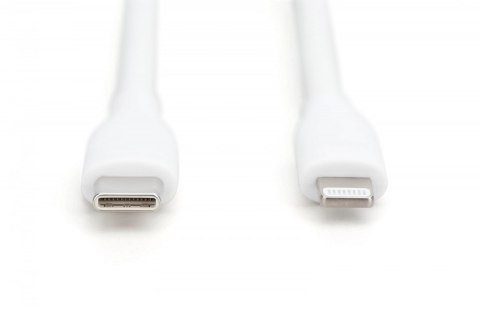 Kabel zasilający silikonowy USB-C - Lightning, USB 2.0 60W, certyfikat MFI, 1m Biały Kabel zasilający silikonowy USB-C - Lightning, USB 2.0 60W, certyfikat MFI, 1m Biały
