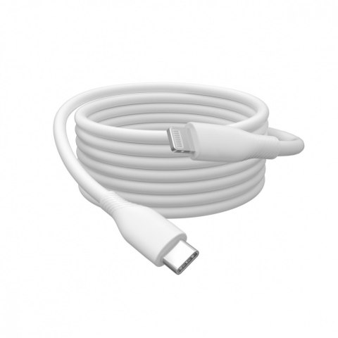 Kabel zasilający silikonowy USB-C - Lightning, USB 2.0 60W, certyfikat MFI, 1m Biały Kabel zasilający silikonowy USB-C - Lightning, USB 2.0 60W, certyfikat MFI, 1m Biały