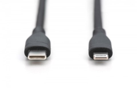 Kabel zasilający silikonowy USB-C - Lightning, USB 2.0 60W, certyfikat MFI, 2m Czarny Kabel zasilający silikonowy USB-C - Lightning, USB 2.0 60W, certyfikat MFI, 2m Czarny