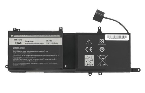 Bateria 9NJM1 do Dell Alienware 15 R3 15 R4 17 R5 8200 mAh (93 Wh) 11.4V Bateria 9NJM1 do Dell Alienware 15 R3 15 R4 17 R5 8200 mAh (93 Wh) 11.4V