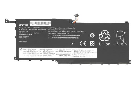 Bateria 00HW028 01AV439 do Lenovo X1 Carbon 20FB 3290 mAh (50 Wh) 15.2V Bateria 00HW028 01AV439 do Lenovo X1 Carbon 20FB 3290 mAh (50 Wh) 15.2V