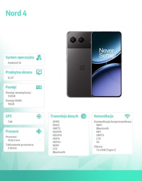 Smartfon Nord 4 5G 16/51 2 GB CPH2663 czarny Smartfon Nord 4 5G 16/51 2 GB CPH2663 czarny