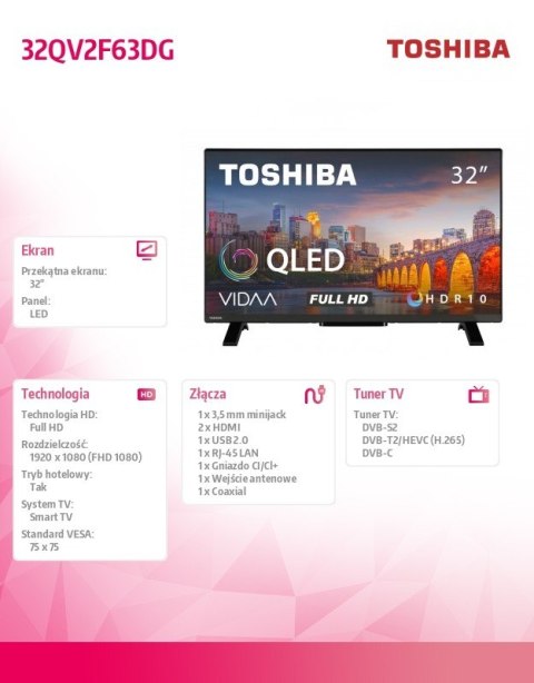 Telewizor QLED 32 cale 32QV2F63DG