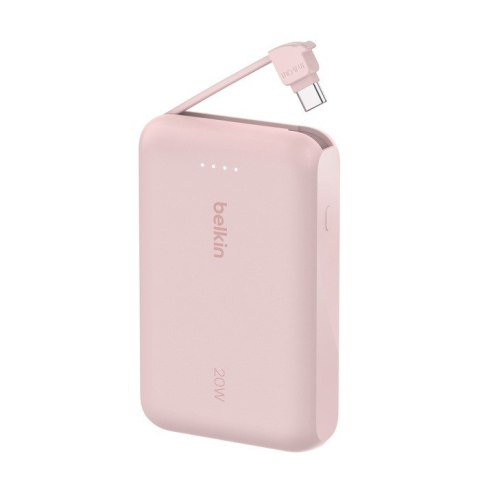 PowerBank BoostCharge 10k mAh 20w wbudowany kabel-C, port-C, różowy PowerBank BoostCharge 10k mAh 20w wbudowany kabel-C, port-C, różowy
