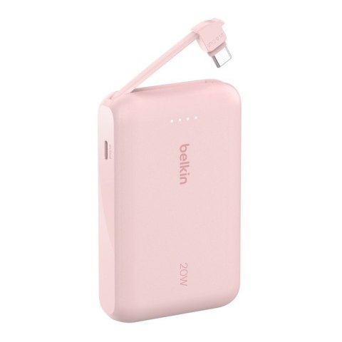 PowerBank BoostCharge 10k mAh 20w wbudowany kabel-C, port-C, różowy PowerBank BoostCharge 10k mAh 20w wbudowany kabel-C, port-C, różowy