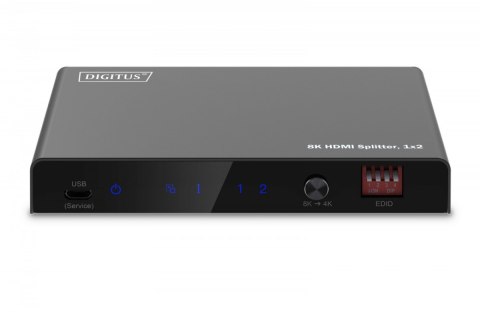 Rozdzielacz/Splitter HDMI 1x2, 8K/60Hz (4:4:4) z HDR, 48 Gbps, HDCP 2.3. Toslink / Stereo , EDID Rozdzielacz/Splitter HDMI 1x2, 8K/60Hz (4:4:4) z HDR, 48 Gbps, HDCP 2.3. Toslink / Stereo , EDID