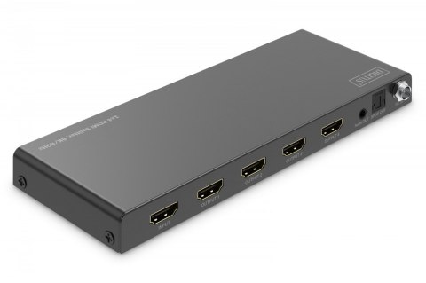 Rozdzielacz/Splitter HDMI 1x4, 8K/60Hz (4:4:4) z HDR, 48 Gbps, HDCP 2.3. Toslink / Stereo, EDID