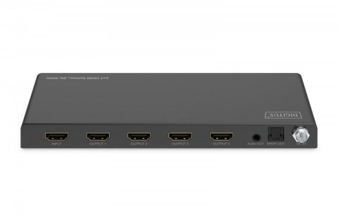 Rozdzielacz/Splitter HDMI 1x4, 8K/60Hz (4:4:4) z HDR, 48 Gbps, HDCP 2.3. Toslink / Stereo, EDID