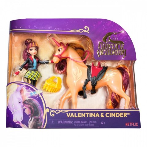 Figurki Akademia Jednorożców Lalka Valentina i jednorożec Cinde