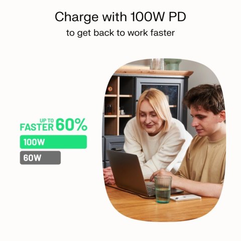 Kabel USB-C-USB-C PowerStream 100W oplot 1,2m zielony