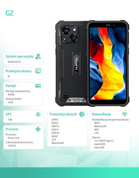 Smartfon G2 4G 4/64GB IP69K Czarny
