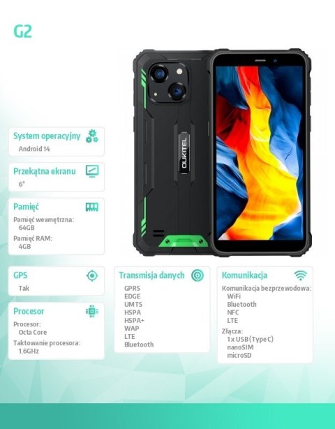 Smartfon G2 4G 4/64GB IP69K Zielony