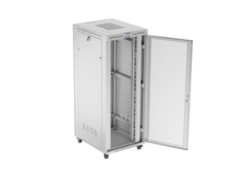 Szafa instalacyjna rack stojąca 19 cali 42U 800x1000 drzwi perforowane LCD szara (Flat pack)