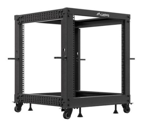 Open rack 19" 12U 600x600-1100 regulowany czarny