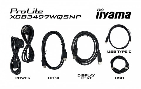 Monitor 34 cali XCB3497WQSNP-B1 VA,UWQHD,1500R,USB-cDock,KVM,95W, 2xHDMI, 1xDP, RJ45,2x5W,21:9 /5y/