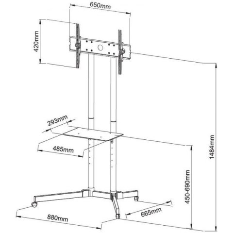 Stojak mobilny LCD/LED 30-65cali,60kg, regulowany Stojak mobilny LCD/LED 30-65cali,60kg, regulowany