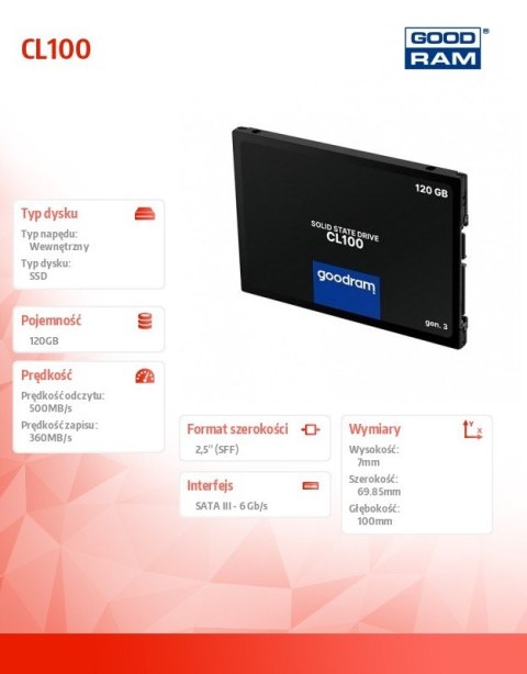 Dysk CL100 G3 120GB SATA3 2,5 Dysk CL100 G3 120GB SATA3 2,5