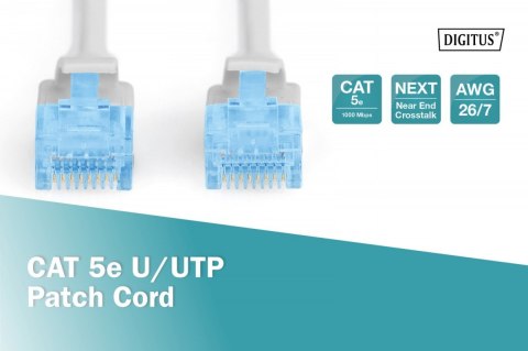 Patch cord U/UTP kat.5e PVC 10m szary Patch cord U/UTP kat.5e PVC 10m szary