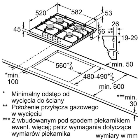 Płyta gazowa PGH6B5K90 Płyta gazowa PGH6B5K90